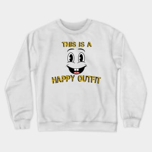 Happy Outfit Funny Smiling Cartoon Retro Face Crewneck Sweatshirt